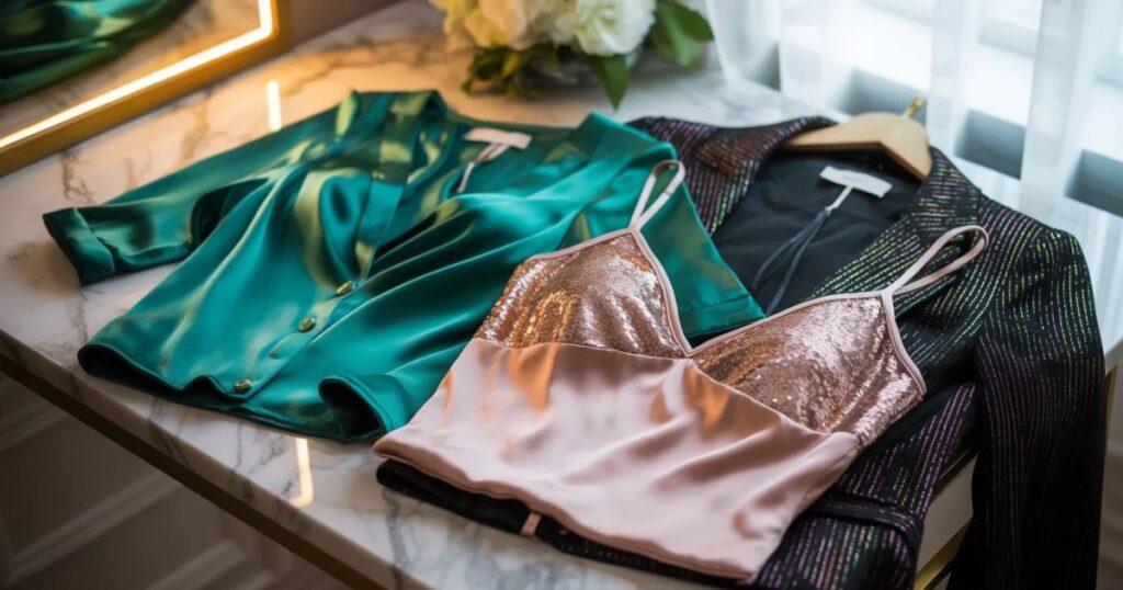 Sequin crop going out top in silver for party wear