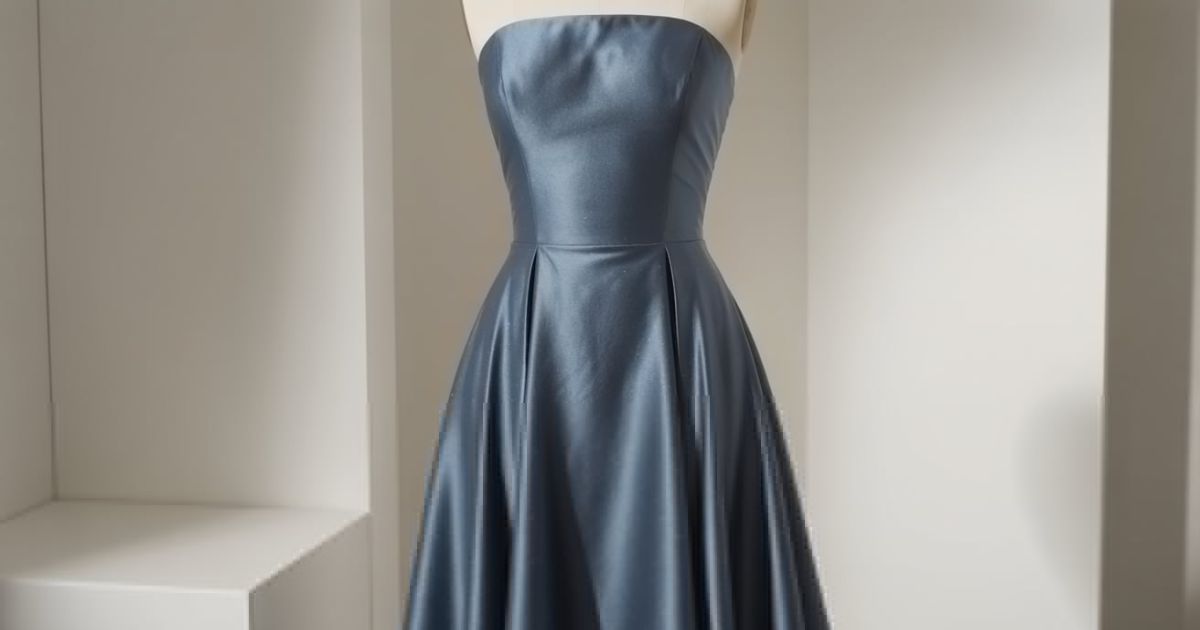 Elegant woman wearing a classic black strapless evening dress with a sweetheart neckline