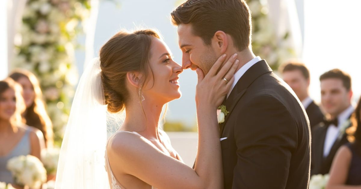 Zoé Chrissos Colton Orr Wedding and Colton Orr share their first kiss as a married couple.