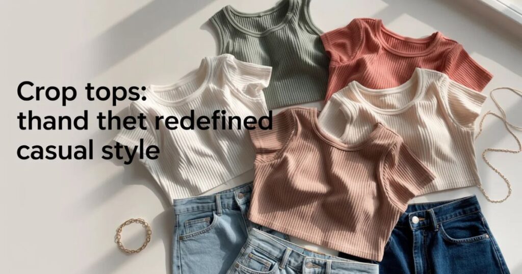 Woman in a boho-inspired crochet crop top with floral skirt.