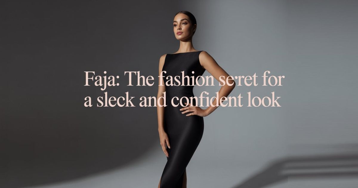 Woman wearing a Faja waist trainer for everyday shaping support.