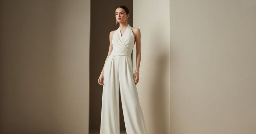 Sophisticated White Jumpsuit for Evening Occasions