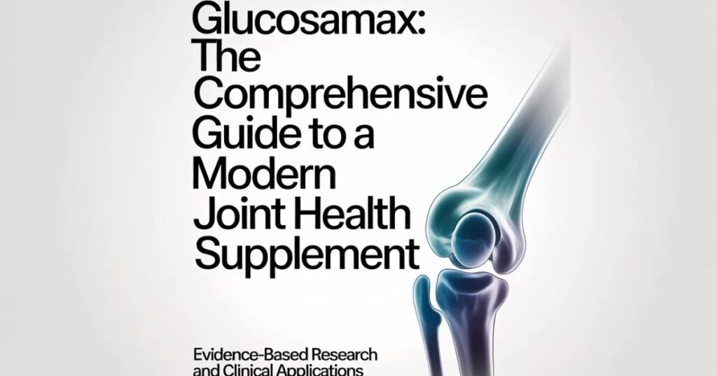 Glucosamax joint support supplement bottle on white background.
