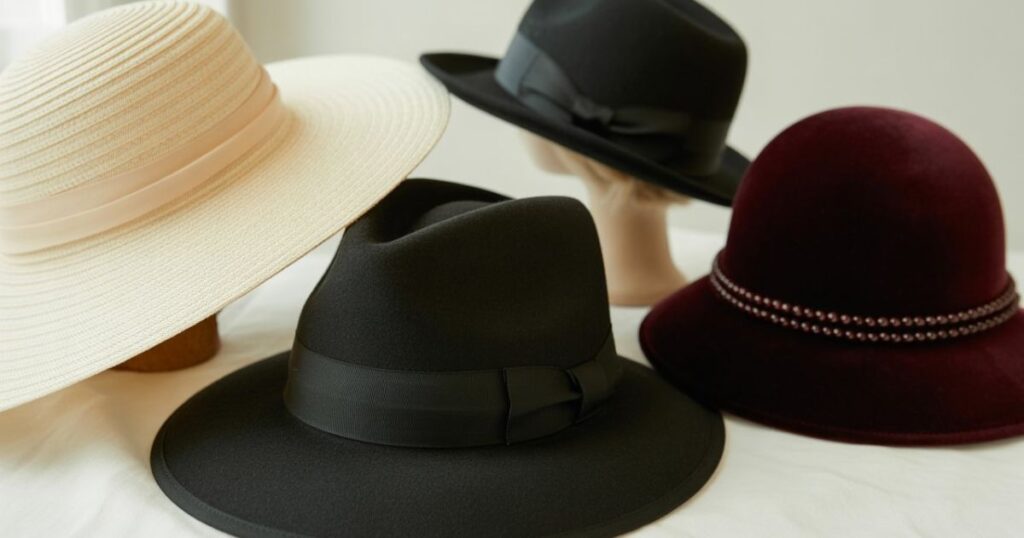 Women’s hats styled for outdoor use, offering sun protection and trendy appeal.