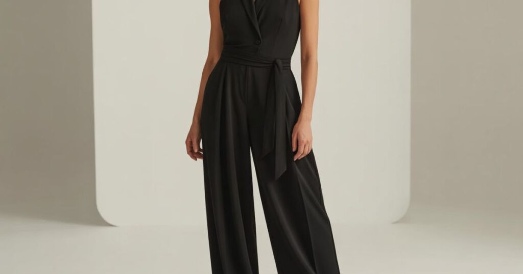 Chic Evening Look in a Dress Black Jumpsuit