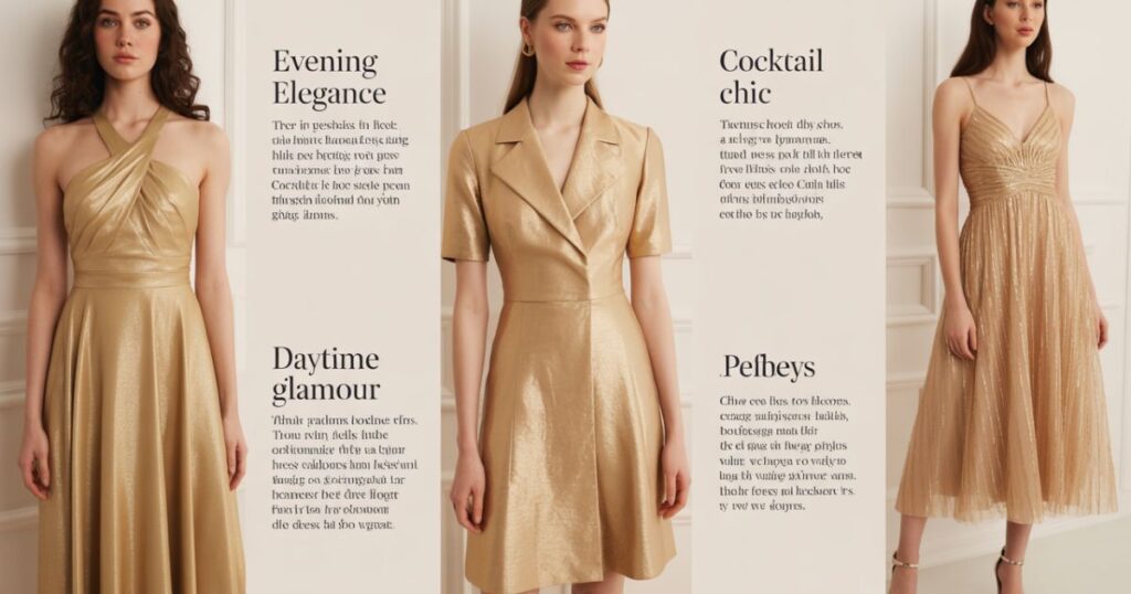 Elegant gold dresses evening gown with shimmering sequin detailing.