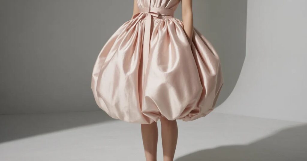 Elegant bubble skirt styled for party wear with stylish accessories