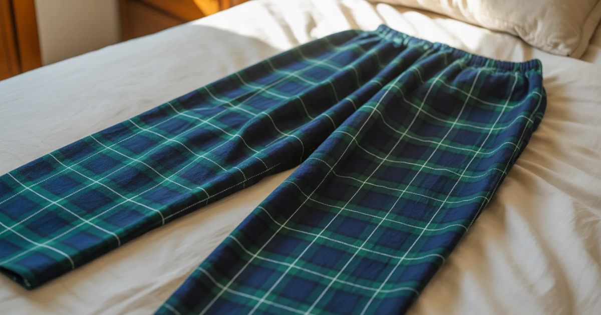 Pyjama bottoms plaid for women featuring a soft cotton fabric and relaxed fit